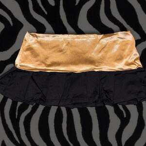 Espiral Vintage Y2K Deadstock Micro Mini Skirt Gold Black Low-Rise S/M